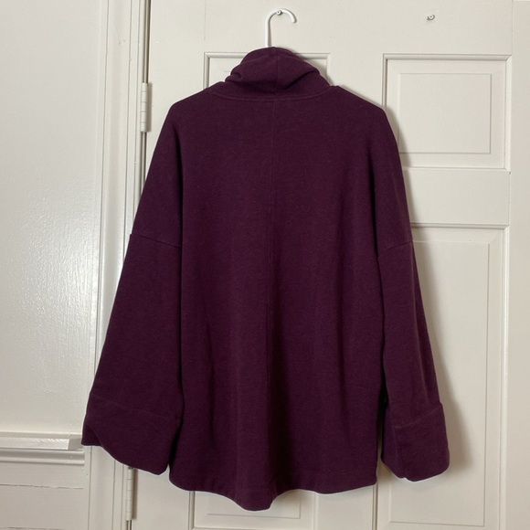Athleta Cozy Karma Funnel Neck Plum Purple Turtleneck Bozy Sweatshirt Size M - Picture 10 of 10